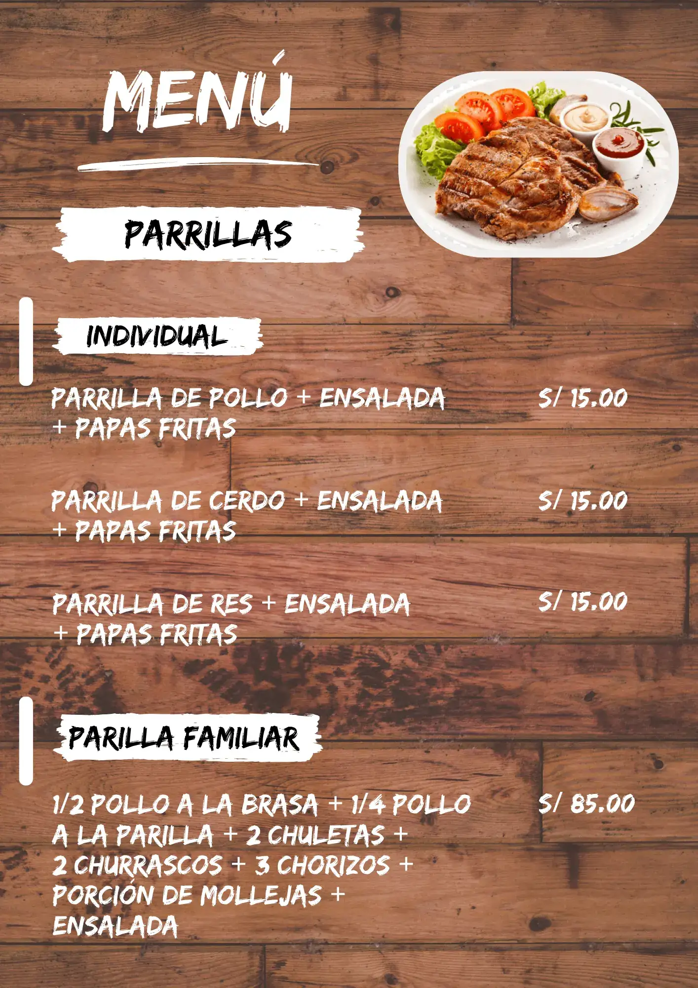 Menú Parrillas